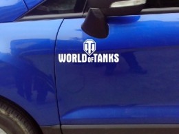 Наклейка World of Tanks белая